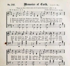 1883 Gospel Hymn Memories Of Earth Sheet Music Victorian Religious ADBN1iii - $19.99