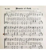 1883 Gospel Hymn Memories Of Earth Sheet Music Victorian Religious ADBN1iii - $371.27 MXN
