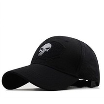 Punisher Military Hook &amp; Loop Patch Adjustable Baseball Hat Cap Black - £7.49 GBP