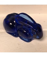 VINTAGE COBALT BLUE 4” bunny rabbit glass paperweight - £38.65 GBP