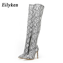 Thigh High Boots Sexy Over the Knee Boots for Women Shoes Snakeskin Pointed Toe  - £56.95 GBP