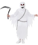 Kids&#39; Boys&#39; Medium Halloween Costume White Scary Ghost Sickle Chains Red... - £10.48 GBP