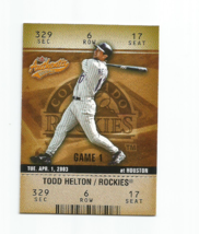 Todd Helton (Colorado Rockies) 2003 Fleer Authentic Card #85 - £3.91 GBP