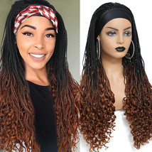 20 inch Micro box braid curly end 1b ombre 30 lace wig afro curly lace front wig - £71.11 GBP