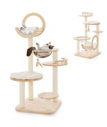4-in-1 Large Wooden Cat Tower with Space Capsule Nest for Indoor Cats - $3,122.52 MXN
