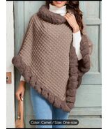 Elegant women's Faux Fur Shawl Pullover - Winter Warm Sweater style for you  - $135.00