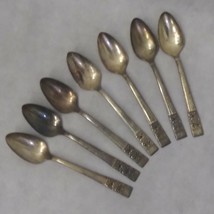Oneida Coronation Teaspoons Set of 7 1936 Silver Plated Pierced Handle - £19.87 GBP