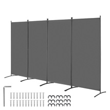 VEVOR Room Divider, 4-Panel, Folding Privacy Partition, Freestanding, Grey - $58.99