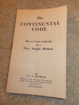 Vintage 1940 Booklet The Continental Code by JCH MacBeth - £14.77 GBP