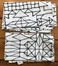 Set Lot West Elm IKEA Cotton Linen Geometric Curtain Fabric Scraps Squares - £31.92 GBP