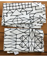 Set Lot West Elm IKEA Cotton Linen Geometric Curtain Fabric Scraps Squares - £31.85 GBP