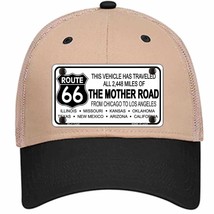 Route 66 The Mother Road Novelty Khaki Mesh License Plate Hat - £23.16 GBP