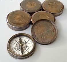 Antike Sammler Messing Gedicht 3&quot; Zoll-Kompass mit Robert Frost Gedicht nach 5Pc - £26.31 GBP