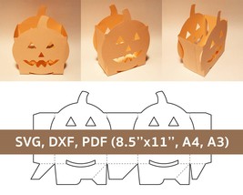 Pumpkin box template, pumpkin tray, halloween box, halloween gift box, Cricut - £1.17 GBP