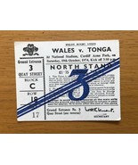 Wales V Tonga Rugby Ticket. Cardiff Arms Park. 19th October 1974. VGC - £13.63 GBP