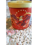 Vtg  Red Tin with an Eagle, Stars, Drums With Lid &amp; Cover - €12,98 EUR