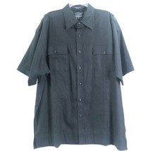 Koman Sport Black Linen Cotton Blend Men&#39;s Shirt Size XL Men&#39;s - £19.86 GBP