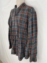 LL Bean Traditional Fit Mens XL Red Gray Tartan Plaid Cotton Flannel Shirt - £14.79 GBP