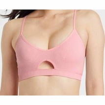 Set Of 2 Women Colsie Ribbed Cutout Bralette Pink Size XS NWT - $10.78