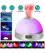 Proyección Noche Luz Repetición Alarma Digital LCD Reloj Cambio Color LE... - £20.96 GBP
