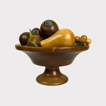 Vintage Early 1900&#39;s Solid Wood Fruit Bowl and Fruit - £43.52 GBP