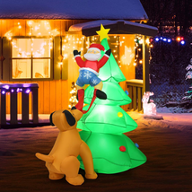 Tangkula Inflatable Christmas Tree, Inflatable Santa Claus Climbing Tree Chased  - £43.28 GBP+