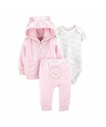 3-Piece Baby-Girls Little Cardigan Set (Pink/White Sun, 6m) - $17.61