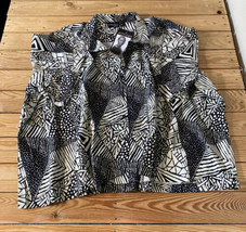 Attitudes by Renee NWT Women’s button front printed shirt jacket 3X black sf2x1 - £17.33 GBP
