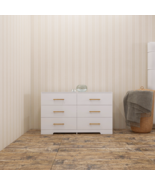 White 6-Drawer Dresser with Gold Handles - $3,560.19 MXN