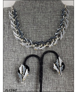Signed Jaycraft Vintage Shades Of Gray Necklace and Earrings (#J1360) - £54.37 GBP