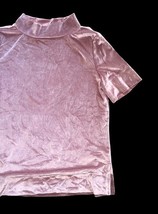 Anthropologie Women’s Velvet Mock Neck Top XS Rose Tyrie NWT $68 Short Sleeve image 4
