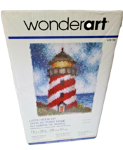 New WonderArt Beacon Lighthouse Latch Hook Kit 15&quot;x20&quot; USA Large Red Nautical - £13.74 GBP