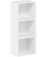 Furinno Luder Bookcase / Book / Storage , 3-Tier, White - £25.46 GBP