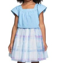 Calvin Klein Girl’s Size 5 Blue Light Wash Denim Short Sleeve Dress NWT - £11.33 GBP