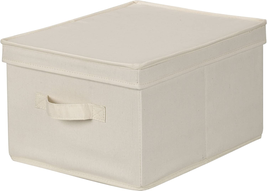 Household Essentials 113 Storage Box with Lid and Handle - Natural Beige... - $21.49