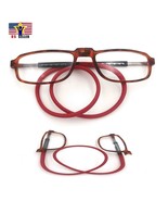 Unisex 2.00 Brown &amp; Red Reading Presbyopia Magnifying Eye Glasses Neck H... - £14.27 GBP