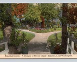 Vista Di Giardini Su Mercer Isola Lago Washington Wa Unp DB Cartolina Q9 - $6.10