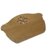 Longaberger Basket Divider Bread Single Wood Crafts Brown Cut Out Design... - $17.63 CAD