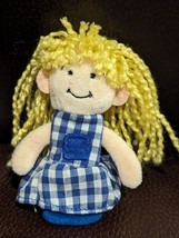 The Manhattan Toy Company 1999 Girl Finger Puppet Blonde Blue Checker - $22.00