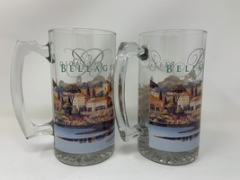 Bellagio Hotel &amp; Casino Las Vegas Glass Beer Stein Set - HEAVY &amp; Rare - £27.36 GBP