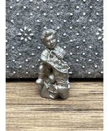 Vintage Pewter Port Boy with Christmas Xmas Stocking Figurine Holiday KG JD - $221.63 MXN