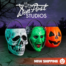 Don Post Studio - PUMPKIN, WITCH, and SKULL Set of 3-pcs Candy Pails by ... - £56.40 GBP