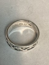 Vintage Sterling Signed 925 PSCL Peter Stone Etched Dolphin Ring Band Si... - $39.55