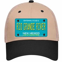 Rio Grande River New Mexico Teal Novelty Khaki Mesh License Plate Hat - £22.79 GBP