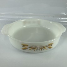 Anchor Hocking Fire King Wheat Round White Casserole Baking Dish Cake Pa... - $11.71