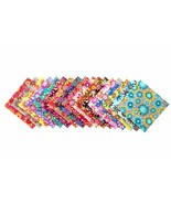 102 Pcs Crazy Daisy Pre-Cut Charm Pack 5&quot; Squares 100% Cotton Fabric Quilt - $43.76 CAD