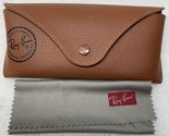 RAY BAN Sunglasses GLASSES Brown Textrd Semi Hard Faux Leather Snap Case... - $7.25