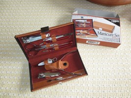 NIB 10-Piece MANICURE SET in 6" x 3-1/4" Hard Case - Items listed - $10.00