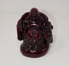 Chinese Red Resin Buddha Happy Laughing Feng Shui Figure Statue - £19.07 GBP