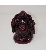 Chinese Red Resin Buddha Happy Laughing Feng Shui Figure Statue - $23.99